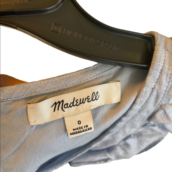 MADEWELL chambray blue womens ruffle Dress Size 0 - Picture 5 of 6